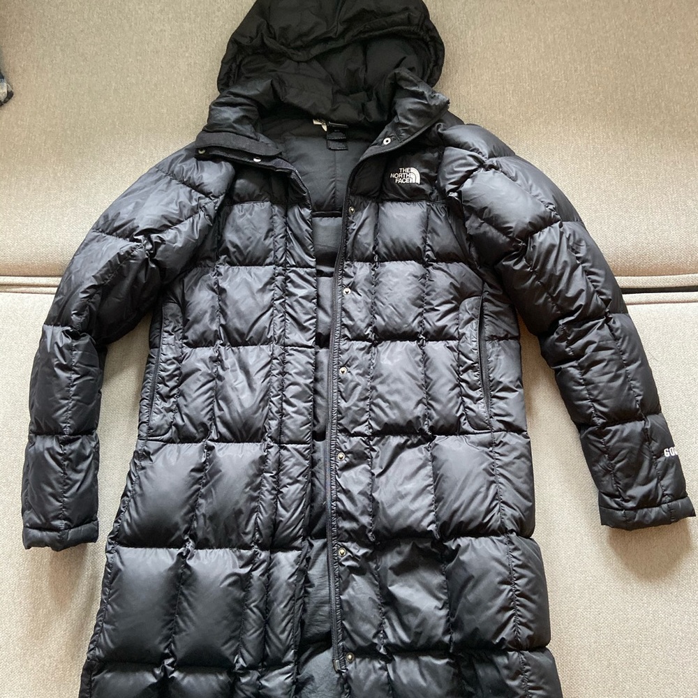 The North Face long puffer coat